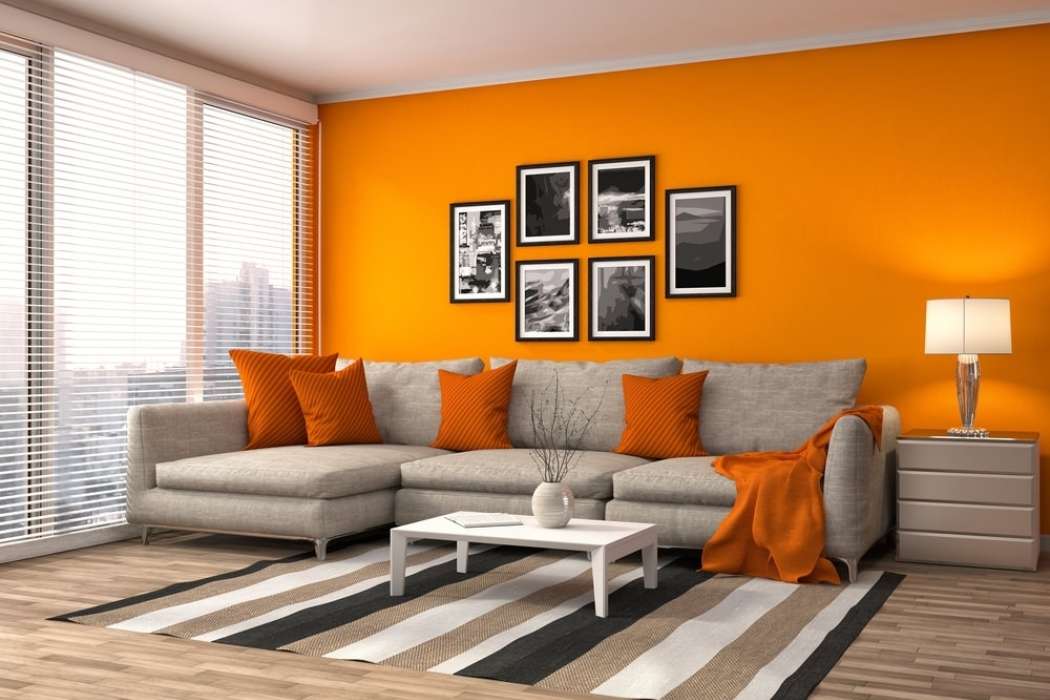 oranžna dnevna soba