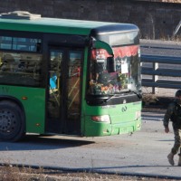 avtobus, evakuacija, Alep, Sirija