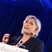 Predsednica francoske Nacionalne fronte in kandidatka za francosko predsednico Marine Le Pen