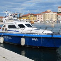 policijski čoln P 66, Piran, morje,
