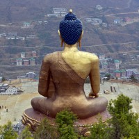 The Buddha Dordenma statue overlooks the town of Thimphu, Bhutan, April 16, 2016