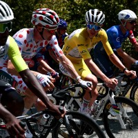 Biniam Girmay, Tim Wellens, Tadej Pogačar (Tour 2025)