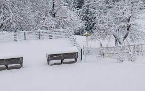 Pozor: sneg do nižin, ponekod ga lahko zapade med deset in 15 centimetrov