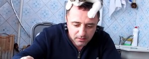 Maček, ki poskrbi, da ima lastnik vedno urejeno frizuro