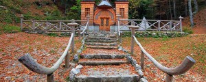 Ob ruski kapelici znova slovesno, prišel tudi Medvedjev.