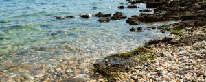 Med ljudi na plaži se je zaril gliser
