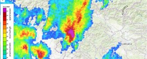 Udari strel so nakazovali, močan naliv na območju Bohinja in Tolmina