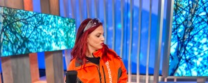Tanja Žagar na Aktualu z motorno žago