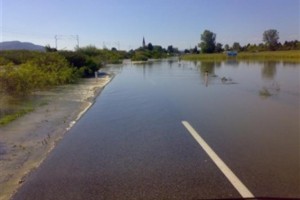 Krka poplavila pri Malencah