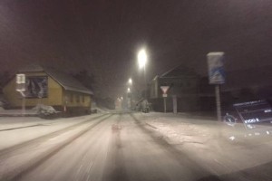 FOTO: Prvi letošnji sneg pobelil Dolenjsko