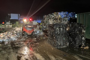 Zagorelo v skladišču zbirno-reciklažnega centra