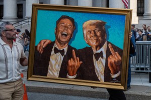 musk trump slika protest