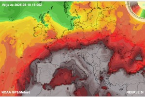 Vreme bo krojila vročinska kupola, za del države izdano oranžno opozorilo