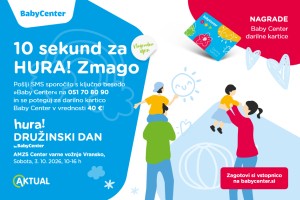 10 sekund za HURA! Zmago in Baby Center darilno kartico