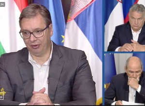 Janša z Orbanom in Vučićem: največja grožnja EU je kulturni marksizem