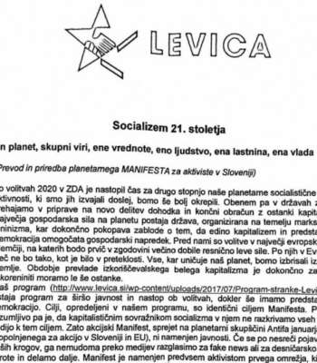 manifest, levica