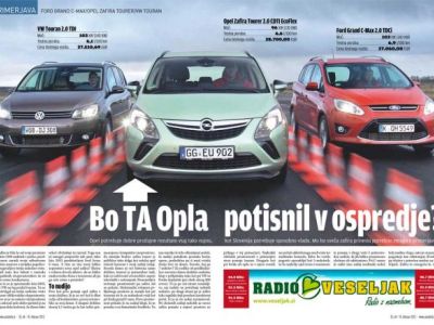 Nova zafira proti touranu in c-maxu
