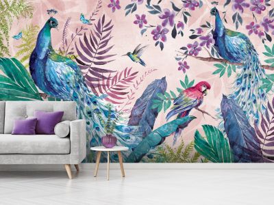 Wallsaucecom, Tropical Peacock wallpaper mural by Di Brookes at Wallsaucecom, 2967710.jpg