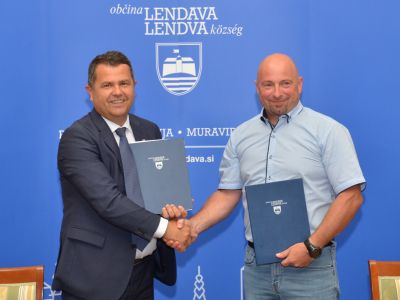 podpis pogodbe, občina lendava, gradnja telovadnice, gaberje