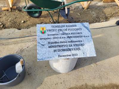 temeljni kamen vrtec Puconci