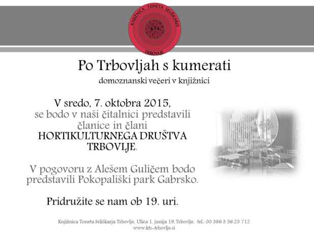 KTS - Po Trbovljah s kumerati 7. 10. 2015 - Hortikultura v Trbovljah