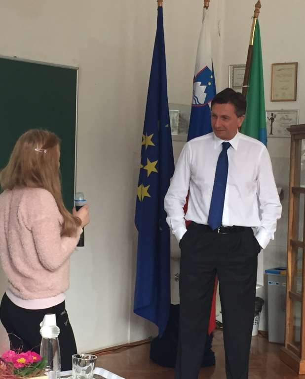 Predsednik Pahor med dijaki SŠ Zagorje