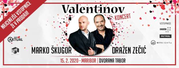 Idealno darilo: vstopnice za Valentinov spektakel Dražena Zečića in Marka Škugorja