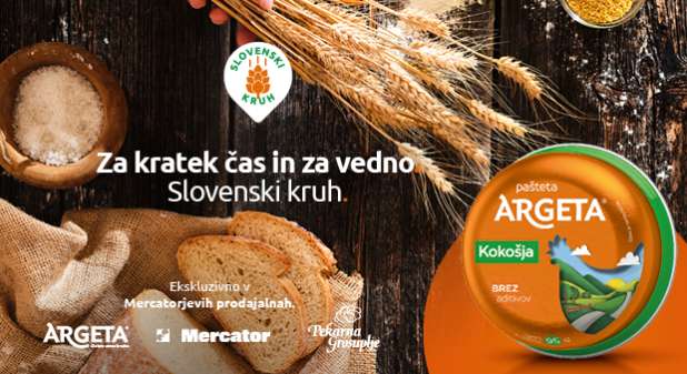 Argeta, Mercator in Pekarna Grosuplje združeni v projektu Slovenski kruh