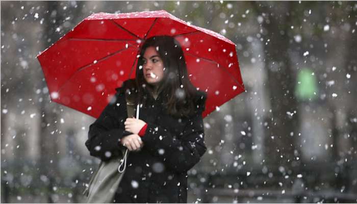 dežnik dež sneg ženska vreme