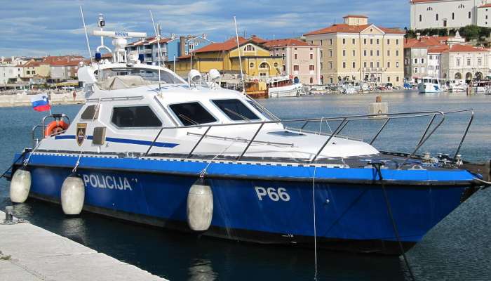 policijski čoln P 66, Piran, morje,