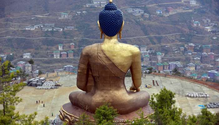 The Buddha Dordenma statue overlooks the town of Thimphu, Bhutan, April 16, 2016