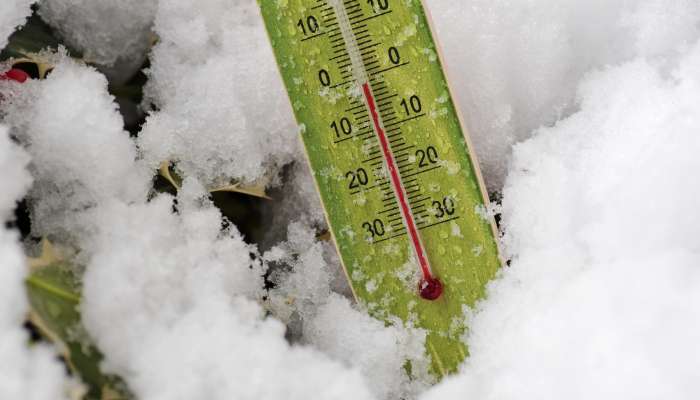 termometer, zima, sneg, mraz