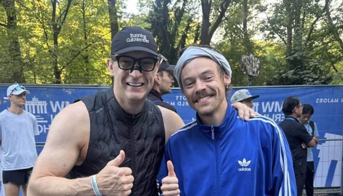 harry styles - Harry Styles je odtekel maraton z odličnim časom, na cilju pa se je fotografiral z dv