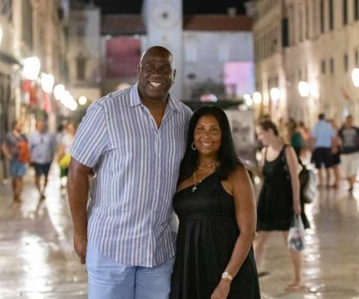 Magic Johnson z ženo v Dubrovniku