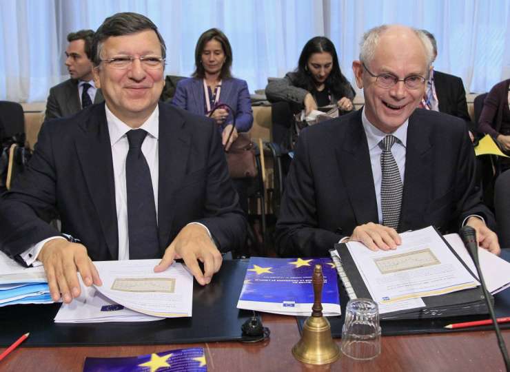 Nobelovo nagrado za EU bodo prevzeli Van Rompuy, Barroso in Schulz