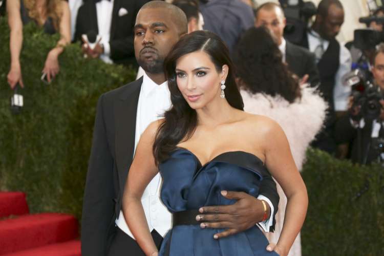 Kim Kardashian in njen mož Kanye West.