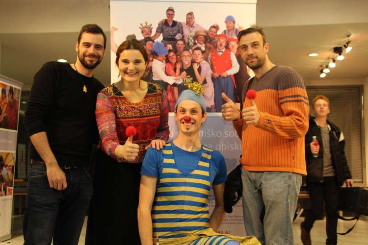Borut Živulović, Eva Škofič Maurer, klovn Aleksander in Žiga Živulović