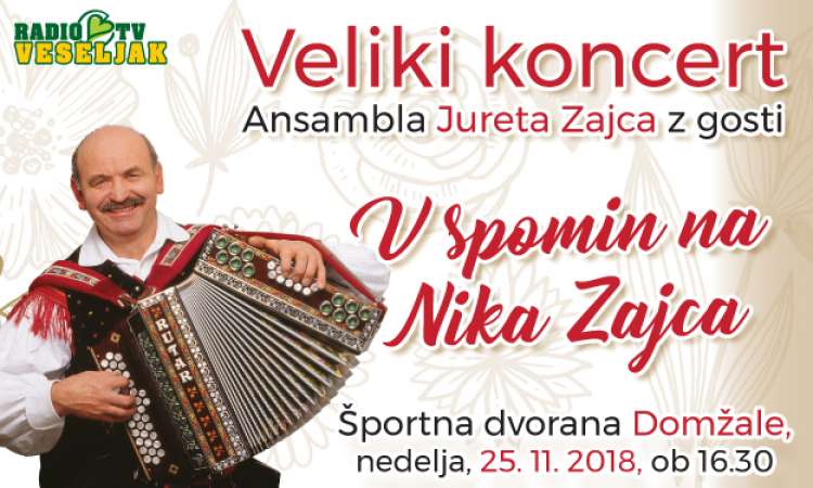 Veliki koncert v spomin na Nika Zajca.