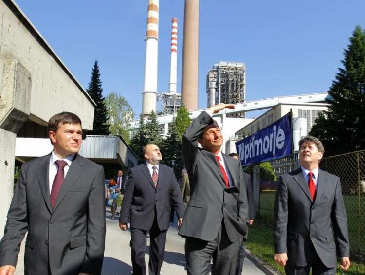 Na fotografiji od leve proti desni: Uroš Rotnik, Milan Medved, Borut Pahor in Borut Meh.