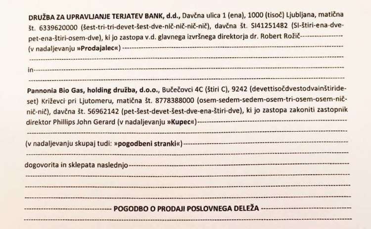 Začasni glavni izvršni direktor DUTB Robert Rožič je pogodbo o prodaji bioplinarne v Dobrovniku z Madžari podpisal 11. avgusta letos.