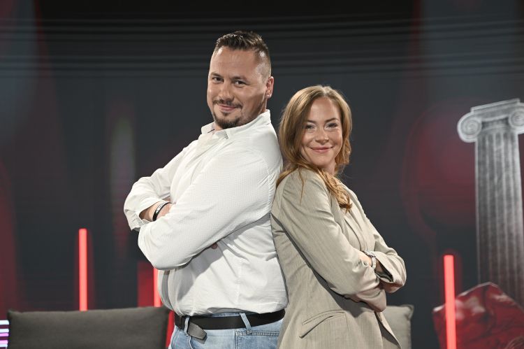 Simpatični Veseljakov Nejc in odlična igralka Lea Cok.