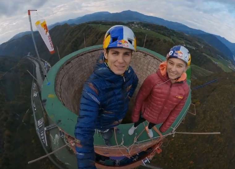 Janja Garnbret in Domen Škofic