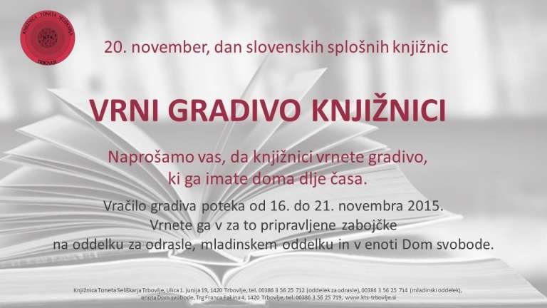 KTS Trbovlje, Vrni knjigo knjižnici, 16.do21.11.2015.jpg
