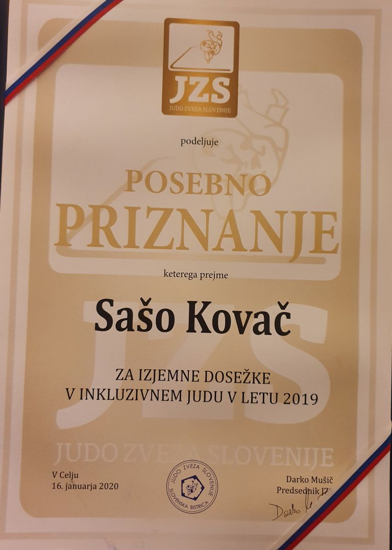 judo, priznanja, celje, sašo-kovač