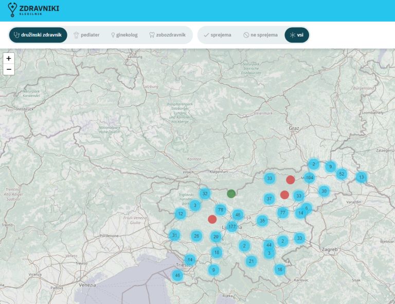 zdravniki.sledilnik.org, aplikacija