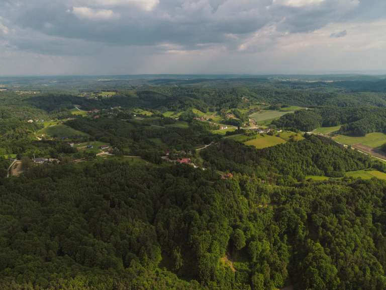 dron, panorama, simbolična, goričko, gozd, narava