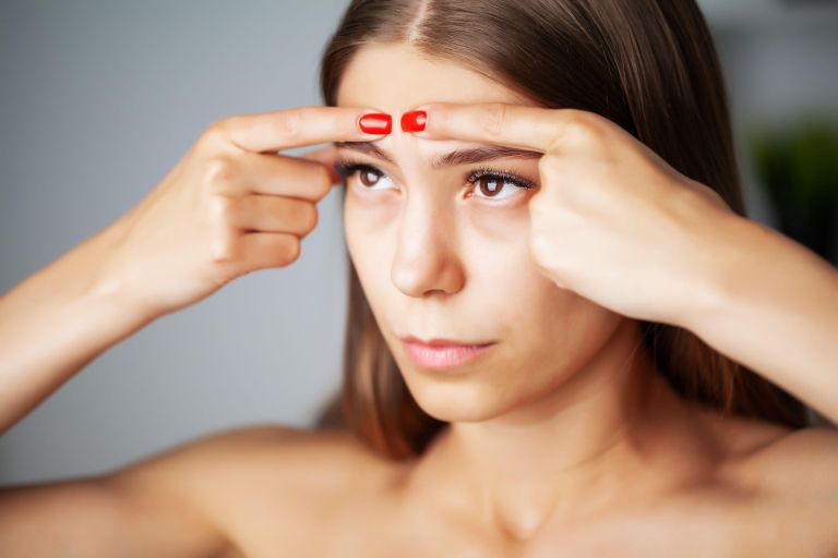 obraz, koža, nega, gube