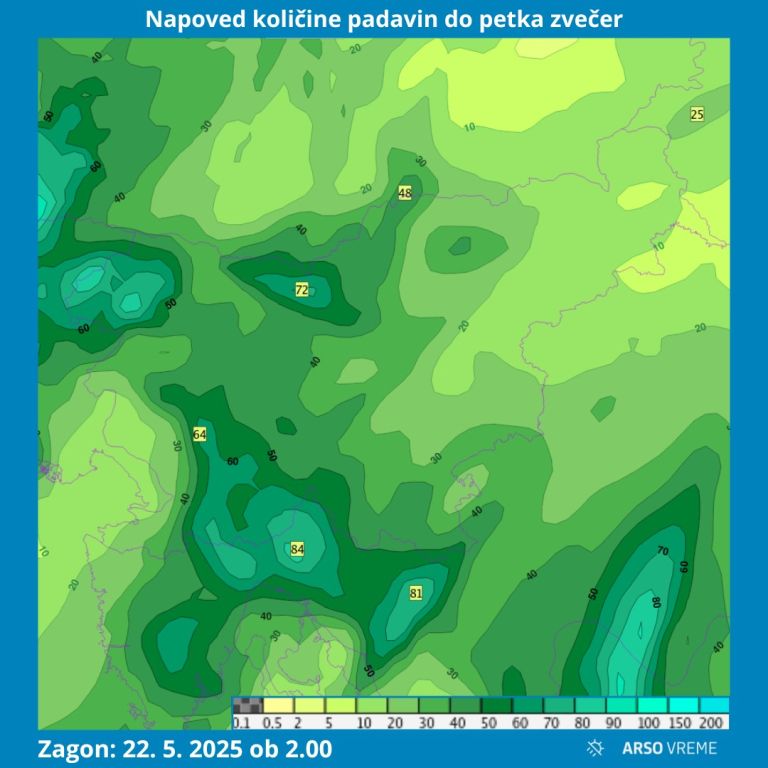 napoved padavin