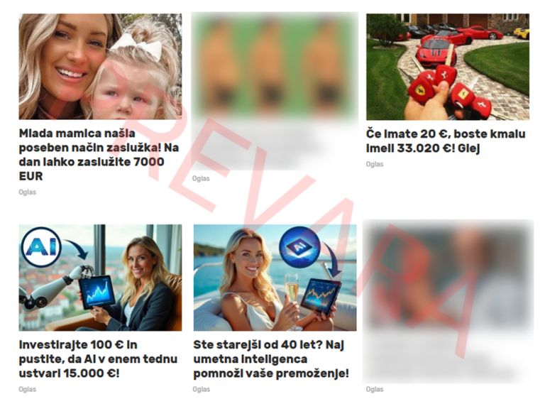 oglas, goljufija