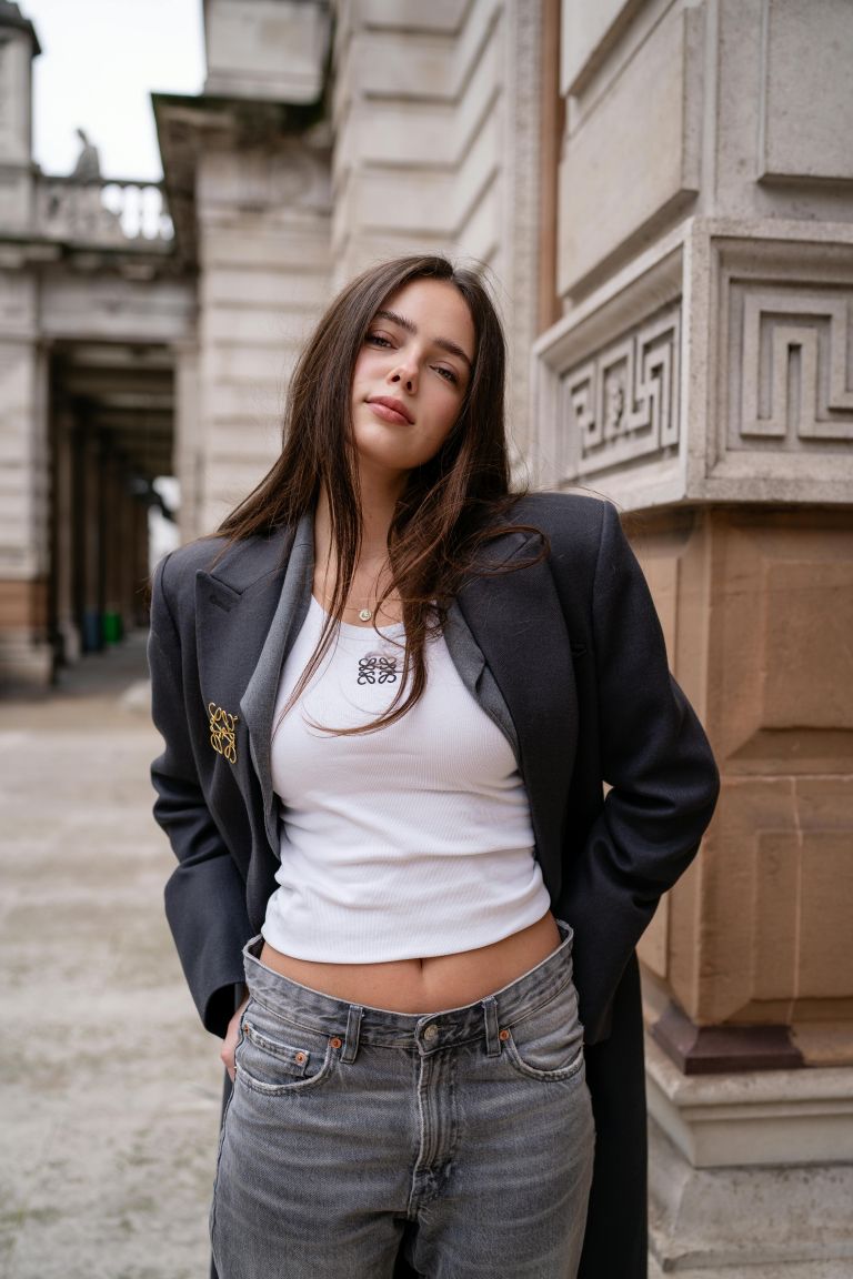 Jeans, blazer, majica